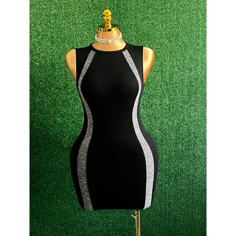 H&M Women's Sheath Dress Black/White Size 10